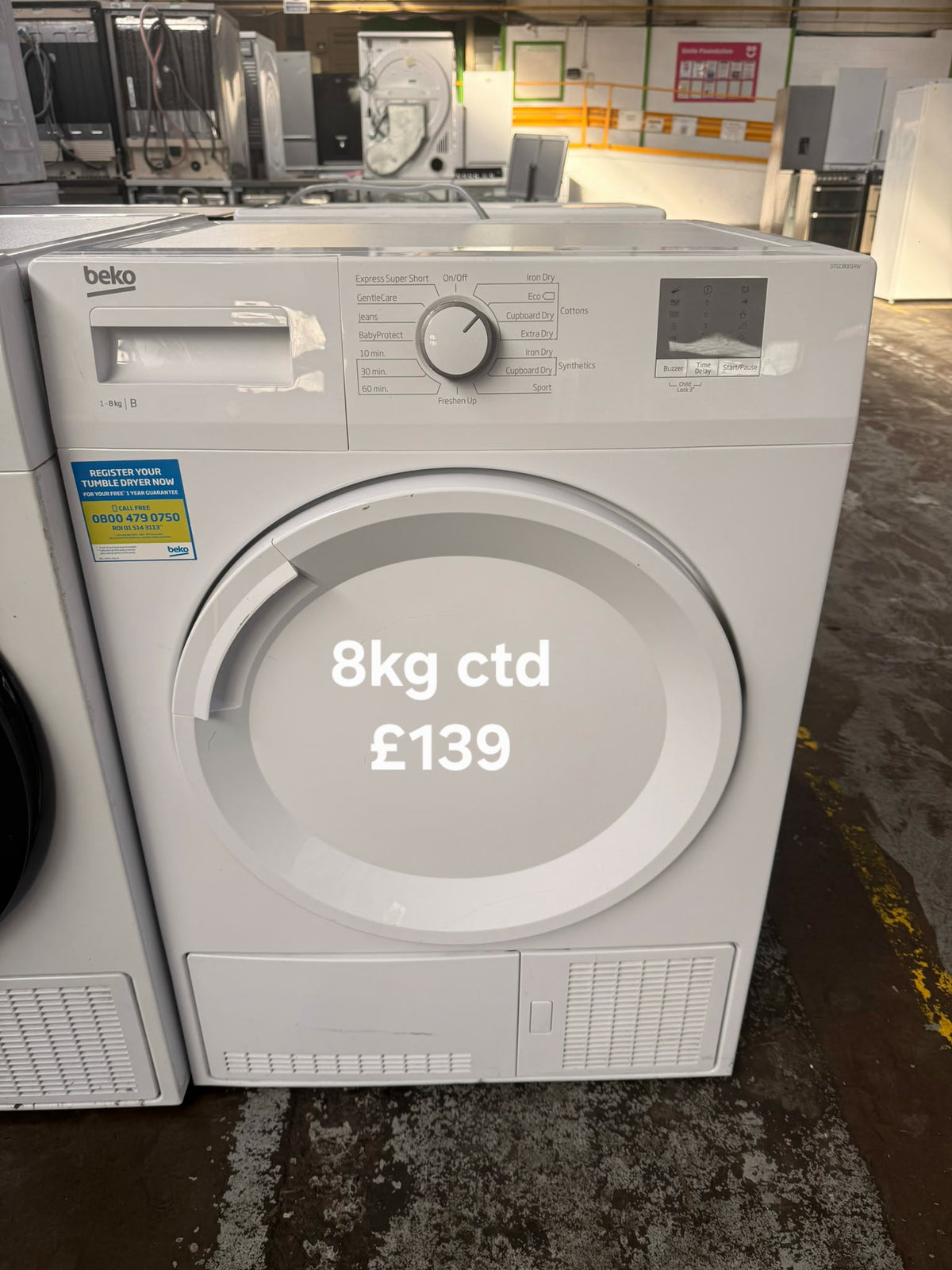 Beko 8kg condenser tumble dryer Refurbished | 120 Day Warranty | Free Delivery