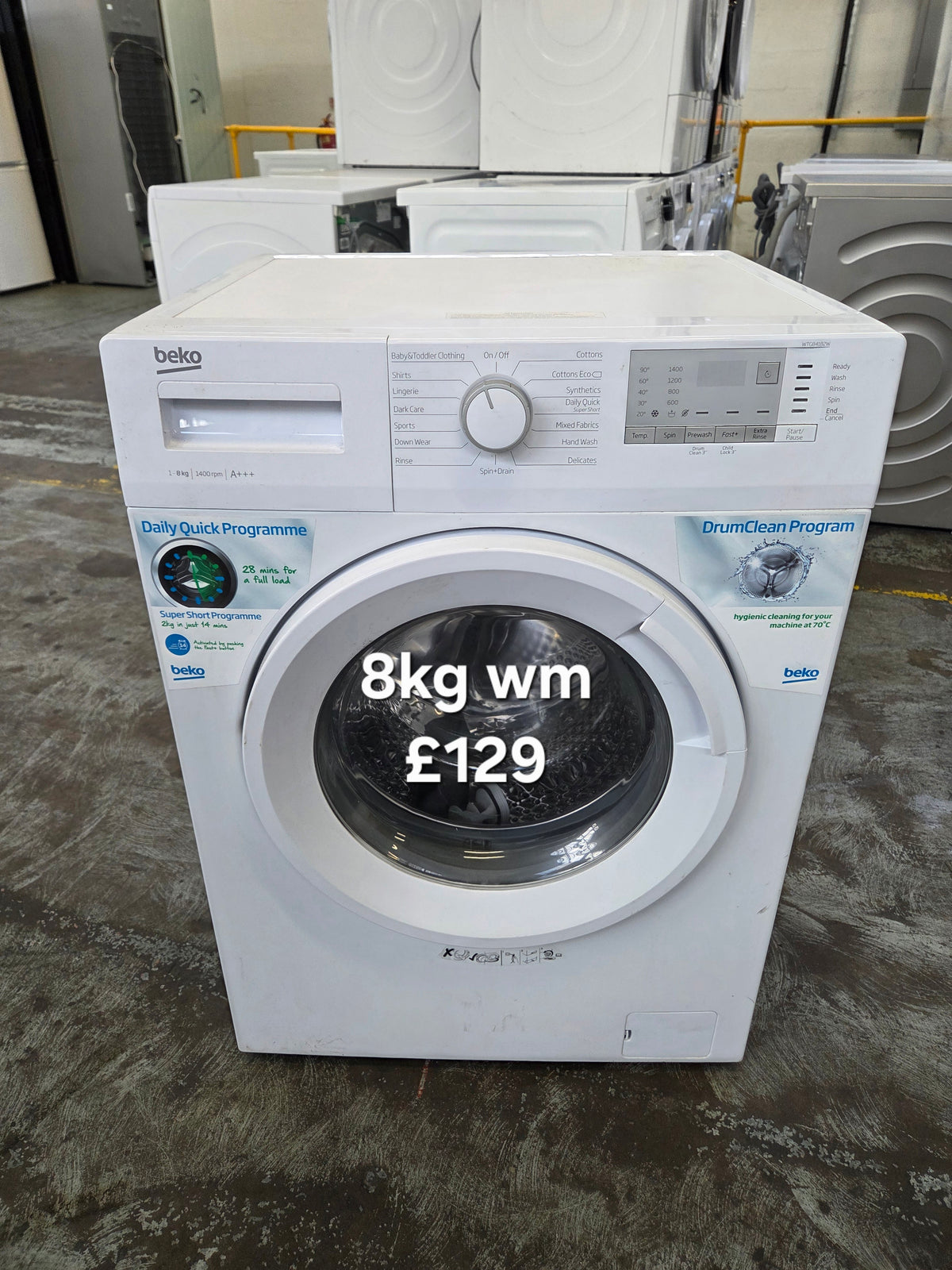 Beko WTG841B2W 8kg washing machine Refurbished | 120 Day Warranty | Free Delivery