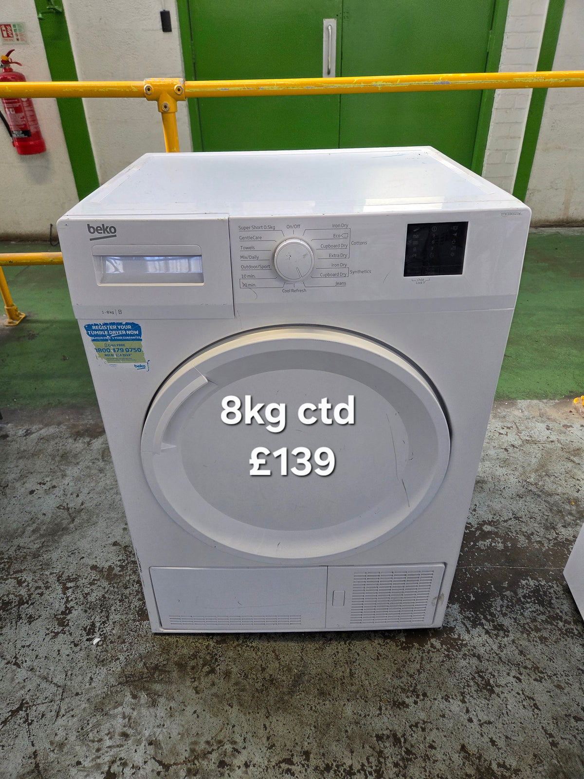 Beko DTKCE80021W 8kg condenser tumble dryer Refurbished | 120 Day Warranty | Free Delivery