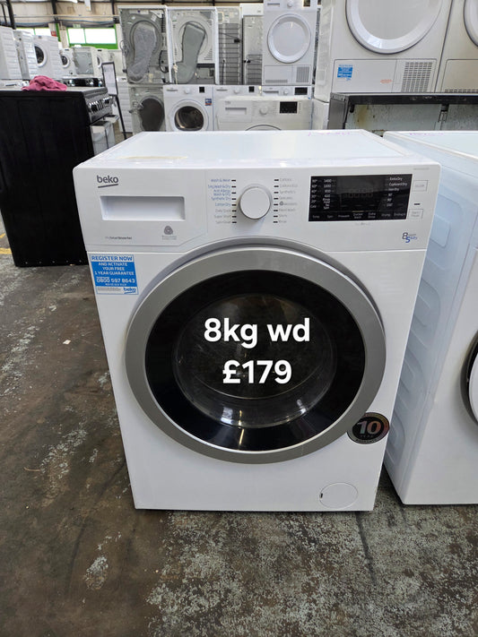Beko WDX8543130W 8kg Washer Dryer Refurbished | 120 Day Warranty | Free Delivery