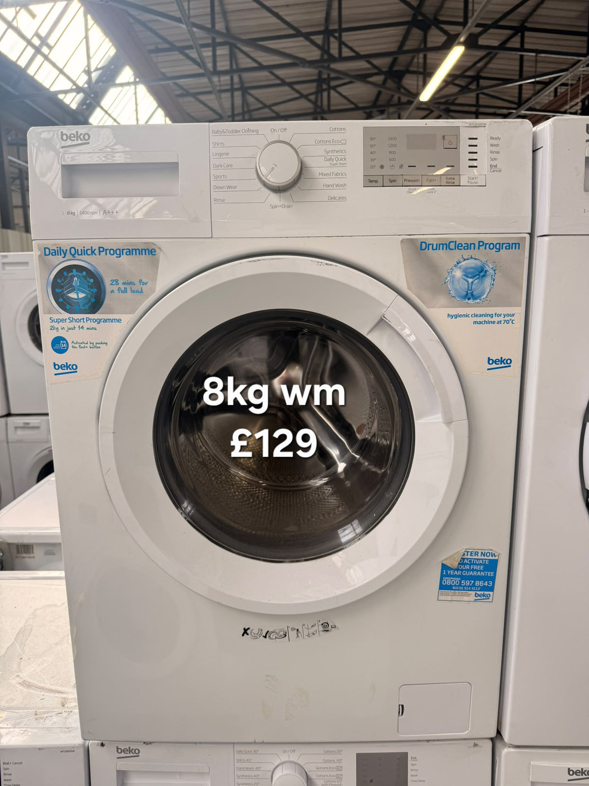 Beko 8kg washing machine Refurbished | 120 Day Warranty | Free Delivery