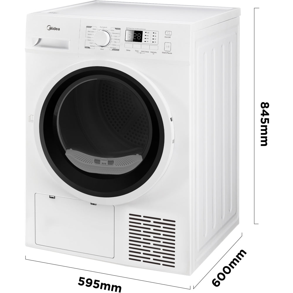 Midea MDG09EH80/1
Heat Pump Tumble Dryer, 8kg, White, A++ Rated